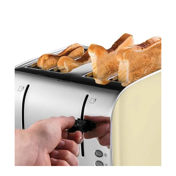 Stainless Steel 4 Slice Toaster - Cream