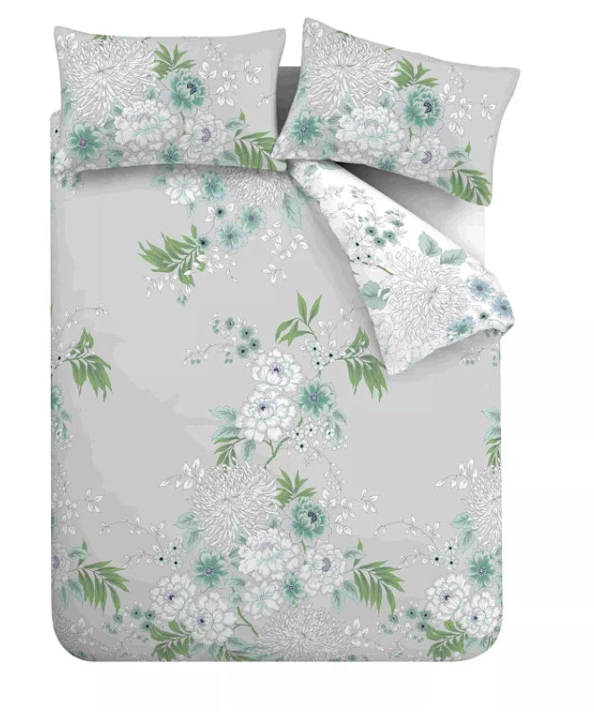 Chinoiserie Floral Duvet Cover Set - Green