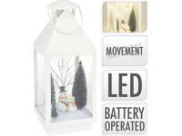 48cm Lantern With Christmas Scene White