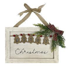 36cm White Merry Christmas Sign
