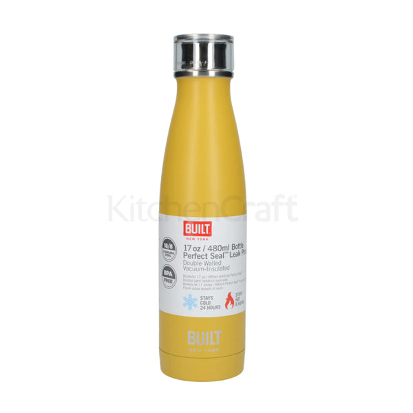 500ml Double Walled Stainless Steel Water Bottle Mustard