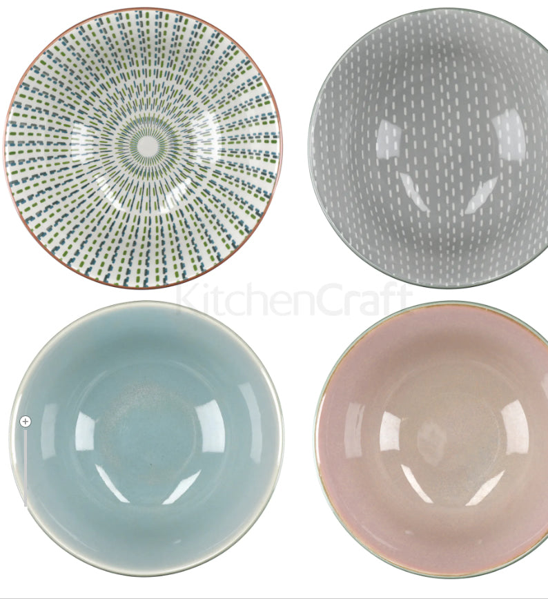 Bowls Set of 4 Floral Design