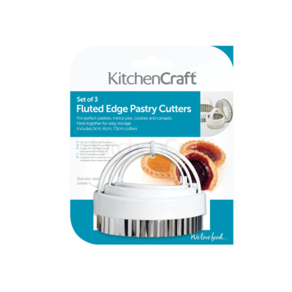 Set of Three Fluted Pastry Cutters
