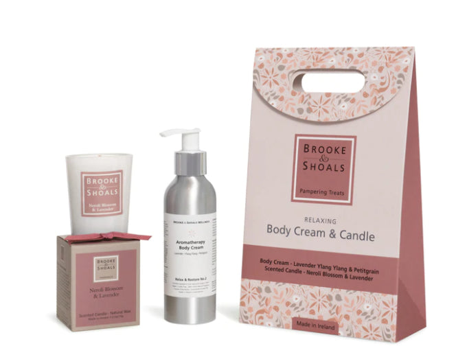 Wellness Pampering Set - Relaxing Body Cream & Candle