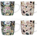 Set of 4 Barrel Mugs Terrazzo Floral Design