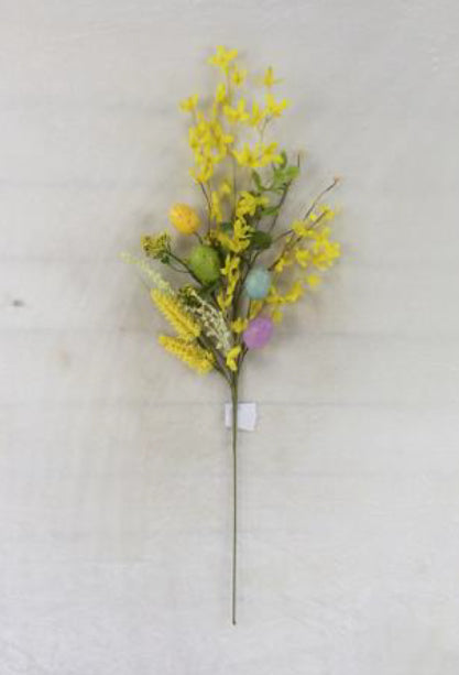 45cm Yellow Egg & Flower Pick