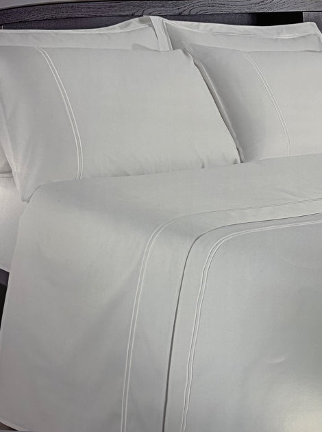 Two Row Cord Duvet Cover Set - White