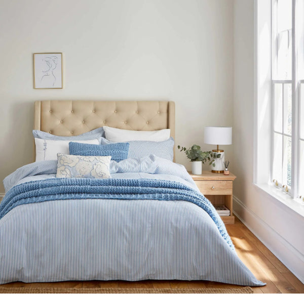 Be Still Candy Stripe Duvet Cover Set Blue