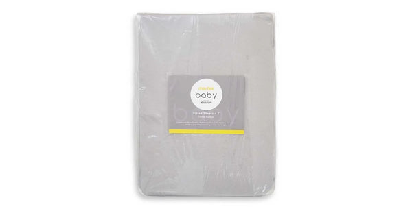 Baby Cot Fitted Sheet Twin Pack - Grey