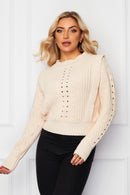 Hazel Front Trim Jumper - Beige