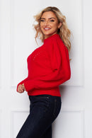 Aaliyah Puff Sleeve Jumper - Red
