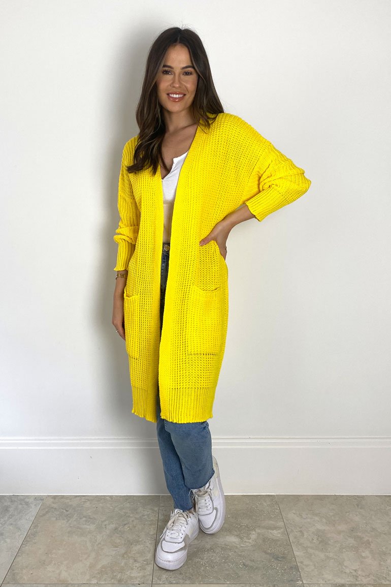 Miami Nights Pocket Cardigan - Yellow