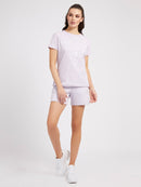 Short Sleeve Round Neck T-shirt - Wisteria Petal