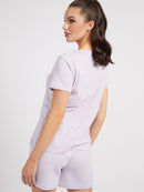 Short Sleeve Round Neck T-shirt - Wisteria Petal