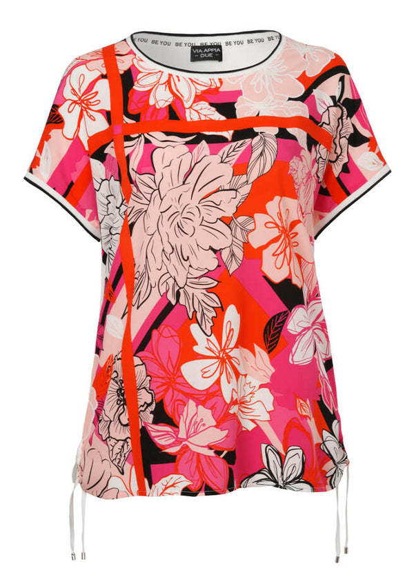 SHORT SLEEVE PRINT TOP - Vapd653