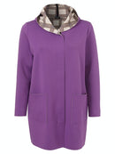 Contrast Collar Coat - Fuchsia