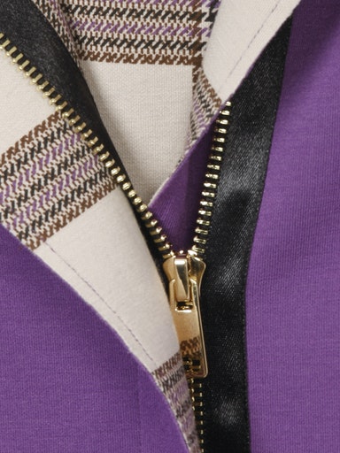 Contrast Collar Coat - Fuchsia