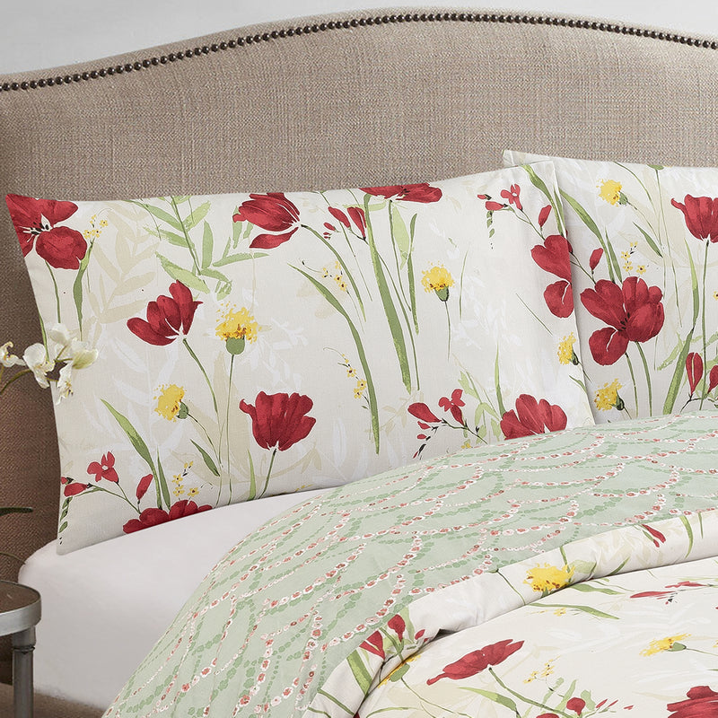Verity Poppies Duvet Cover Set Red