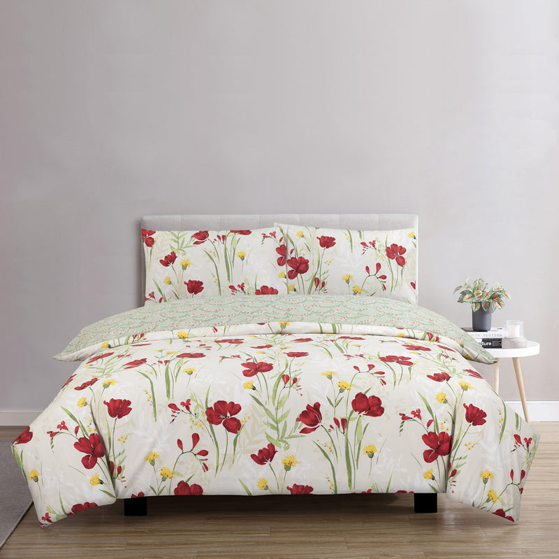 Verity Poppies Duvet Cover Set Red