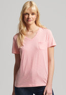Studios Pocket V Neck Tee - Ballet Pink