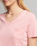 Studios Pocket V Neck Tee - Ballet Pink
