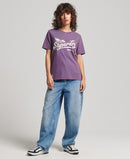 Vintage Script Style Coll Tee - Vintage Smoke Purple