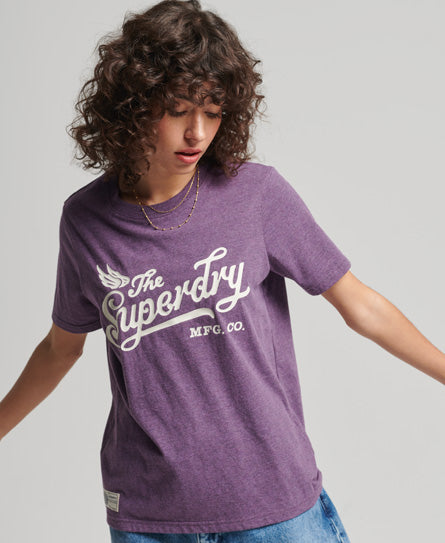 Vintage Script Style Coll Tee - Vintage Smoke Purple