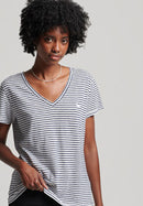 Studios Embroidered Tee - Navy Optic Stripe
