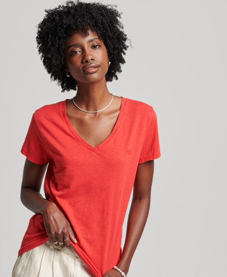 Studios Embroidered Tee - Soda Pop Red