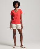 Studios Embroidered Tee - Soda Pop Red