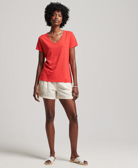 Studios Embroidered Tee - Soda Pop Red