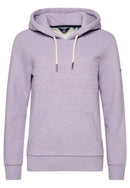 Vintage Logo Embossed Hoodie - Pale Lilac Marl