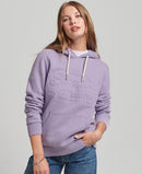 Vintage Logo Embossed Hoodie - Pale Lilac Marl