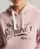 Vintage Script Style Coll Hoodie - Soft Pink Marl