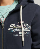 Vintage Vl Narrative Zip Hoodie - Eclipse Navy