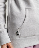 Vintage Logo Embroidered Zip Hoodie - Glacier Grey