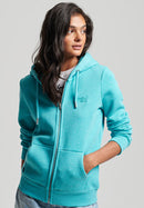 Vintage Logo Embossed Ziphood - Aqua Shore Marl