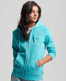 Vintage Logo Embossed Ziphood - Aqua Shore Marl