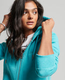 Vintage Logo Embossed Ziphood - Aqua Shore Marl