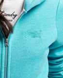Vintage Logo Embossed Ziphood - Aqua Shore Marl