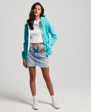 Vintage Logo Embossed Ziphood - Aqua Shore Marl