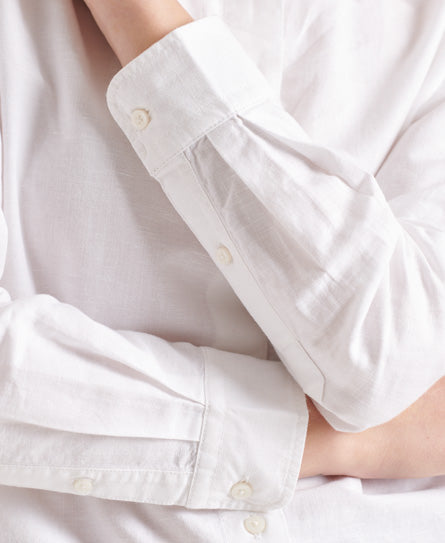 Linen Boyfriend Shirt - Optic