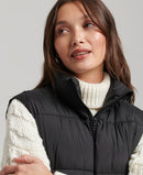 Longline Quilted Gilet - Black