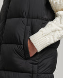 Longline Quilted Gilet - Black