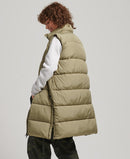 Longline Quilted Gilet - Tornado Green