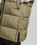 Longline Quilted Gilet - Tornado Green