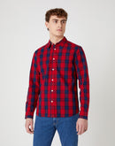 Button Down Long Sleeve Shirt - Mars Red