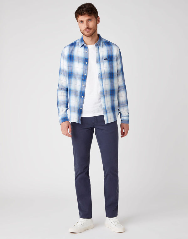 Long Sleeve 1 Pocket Shirt - White