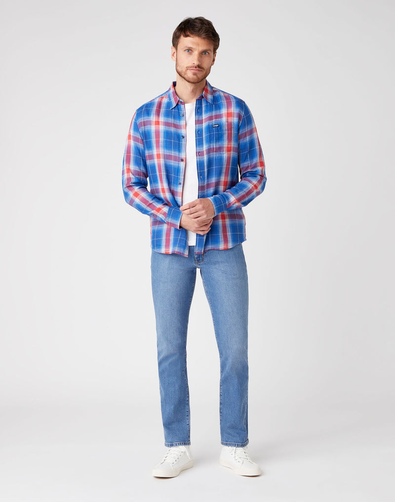 Long Sleeve 1 Pocket Shirt - Limoges Blue