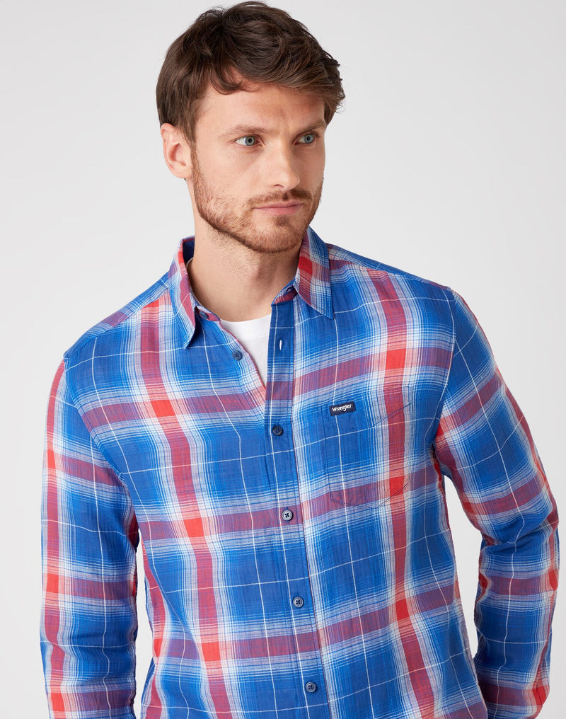 Long Sleeve 1 Pocket Shirt - Limoges Blue